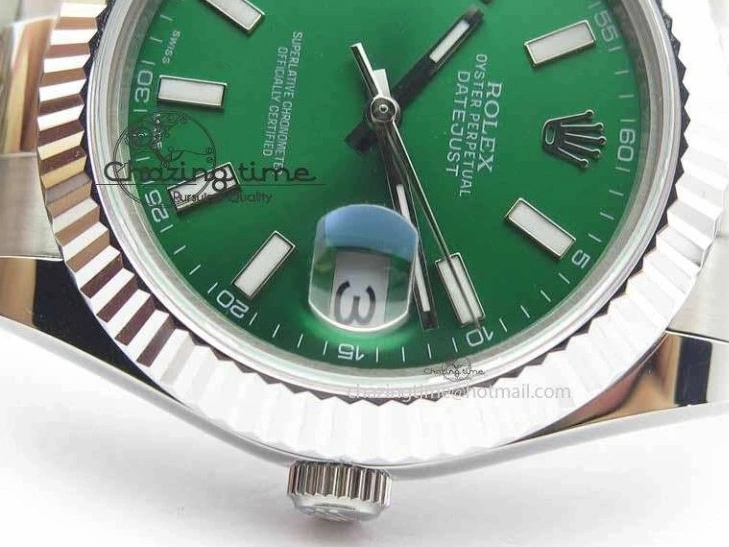 0202 DateJust II 41mm SS BP Maker Best Edition Green Dial On SS Bracelet SA AllSeason 3677